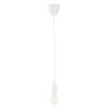 GloboStar® CABLITO 61550 Μοντέρνο Κρεμαστό Φωτιστικό Οροφής Μονόφωτο 1 x E27 Λευκό Σιλικόνης Ανάρτηση με Υφασμάτινο Καλώδιο Φ4 x Υ110cm