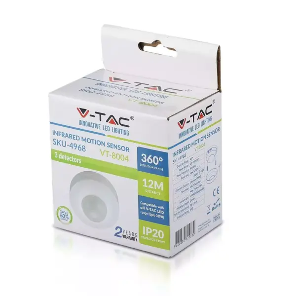 Ανιχνευτής κίνησης Infrared Max 300W Λευκό V-TAC – 4968