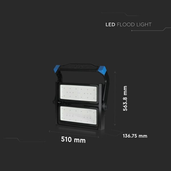 LED Προβολέας 500W V-TAC PRO Samsung Chip 60000lm Τροφοδοτικό Meanwell Μαύρος 60° Αδιάβροχος IP65 Φυσικό Λευκό 4000K – 497