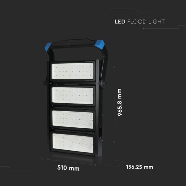 LED Προβολέας 1000W V-TAC PRO Samsung Chip 120000lm Τροφοδοτικό Meanwell Μαύρος 120° Αδιάβροχος IP66 Φυσικό Λευκό 4000K – 498