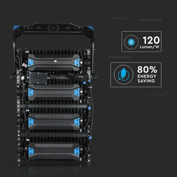 LED Προβολέας 1000W V-TAC PRO Samsung Chip 120000lm Τροφοδοτικό Meanwell Μαύρος 120° Αδιάβροχος IP66 Φυσικό Λευκό 4000K – 498