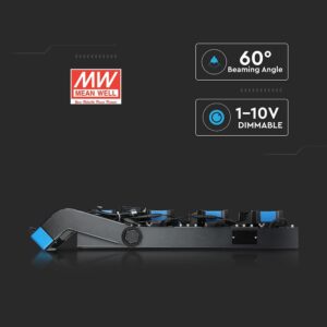 LED Προβολέας 1000W V-TAC PRO Samsung Chip 120000lm Τροφοδοτικό Meanwell Μαύρος 60° Αδιάβροχος IP66 Φυσικό Λευκό 4000K – 499