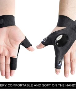 GloboStar® 79068 Γάντι Φακός με Φωτισμό LED για Δεξί Χέρι 2W με Μπαταρία CR2016 Ψυχρό Λευκό 6000K