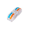 GloboStar® FAST-CONNECT 69907 Διπλή Κλέμα Ταχείας Σύνδεσης & Διακλάδωσης Καλωδίων – 2 x Είσοδοι & 2 x Έξοδοι με Συμβατή Διατομή Καλωδίων 0.08mm² έως 2.5mm² – 250V/4KV 32A Max – Μ2 x Π4 x Υ1.5cm – Διάφανο με Πορτοκαλί & Μπλε – Πακέτο 5 Τεμαχίων – 5 Years Warranty