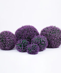 GloboStar® 78522 Artificial – Συνθετικό Τεχνητό Διακοσμητικό Φυτό Θάμνος Πυξάρι Πράσινο – Μωβ Φ46cm