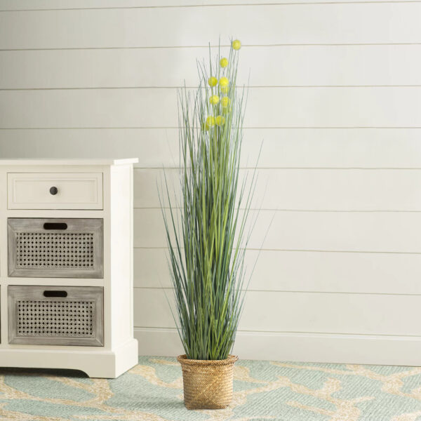 GloboStar® Artificial Garden CECILIA 20342 Διακοσμητικό Ψάθινο Καλάθι – Κασπώ Γλάστρα – Flower Pot Μπεζ Φ24cm x Υ24cm