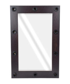GloboStar® MAKEUP MIRROR-60×90-2 Μοντέρνος Καθρέπτης Μακιγιάζ με Πλαίσιο Φυσικού Ξύλου με Διακόπτη On/Off 10 x E27 AC220-240V – Μ60 x Π7 x Υ90cm – Καφέ Wenge