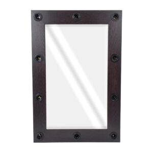 GloboStar® MAKEUP MIRROR-60×90-2 Μοντέρνος Καθρέπτης Μακιγιάζ με Πλαίσιο Φυσικού Ξύλου με Διακόπτη On/Off 10 x E27 AC220-240V – Μ60 x Π7 x Υ90cm – Καφέ Wenge