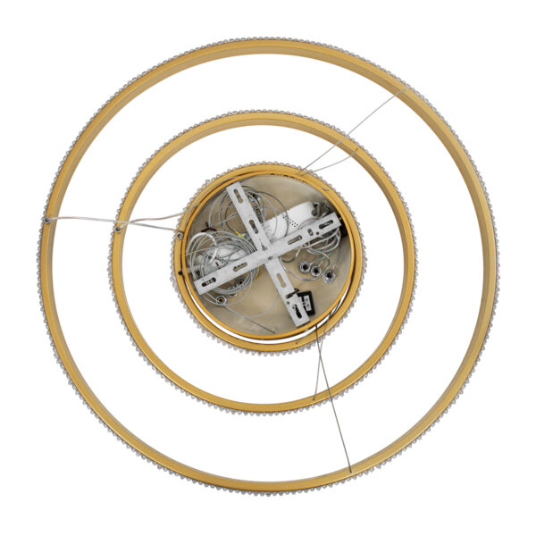 GloboStar® DIAMOND TRIO 61137-DECO Κρεμαστό Φωτιστικό Δαχτυλίδι-Κύκλος LED CCT 100W 12123lm 360° AC 220-240V – Εναλλαγή Φωτισμού μέσω Τηλεχειριστηρίου All In One Ψυχρό 6000k+Φυσικό 4500k+Θερμό 2700k Dimmable Φ25+40+60cm – Χρυσό Βούρτσας – 3 Years Warranty