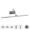GloboStar® MIRA 60434 Μοντέρνο Φωτιστικό Τοίχου – Απλίκα Καθρέπτη Μπάνιου – Πίνακα LED 12W 1400lm 120° AC 220-240V IP44 Μ60 x Π20 x Υ13cm – Φυσικό Λευκό 4500K – Χρώμιο Νίκελ – 3 Χρόνια Εγγύηση