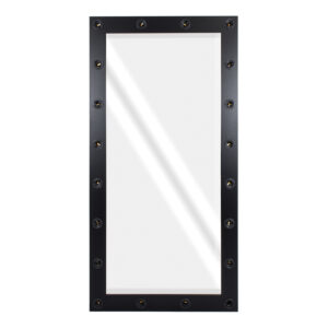 GloboStar® MAKEUP MIRROR-160×80-5 Μοντέρνος Καθρέπτης Μακιγιάζ με Πλαίσιο Φυσικού Ξύλου με Διακόπτη On/Off 20 x E27 AC220-240V – Μ80 x Π7 x Υ160cm – Μαύρος Έβενος