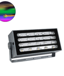 GloboStar® FLOOD-KENA 90765 Προβολέας Wall Washer για Φωτισμό Κτιρίων LED 40W 3400lm 120° AC 220-240V Αδιάβροχο IP67 Μ31 x Π10 x Υ17cm RGBW – Γκρι Ανθρακί – 3 Years Warranty