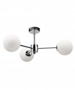 InLight Φωτιστικό Οροφής από χρώμιο μέταλλο και λευκή οπαλίνα 3XG9 D:45cm (5014-3)