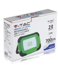LED Προβολέας Φορητός με Micro USB & Επαναφορτιζόμενος 10W V-TAC PRO Samsung Chip 100° 700lm IP44 Ψυχρό Λευκό 6400K – 503