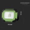 LED Προβολέας Φορητός με Micro USB & Επαναφορτιζόμενος 10W V-TAC PRO Samsung Chip 100° 700lm IP44 Ψυχρό Λευκό 6400K – 503