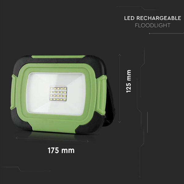 LED Προβολέας Φορητός με Micro USB & Επαναφορτιζόμενος 10W V-TAC PRO Samsung Chip 100° 700lm IP44 Ψυχρό Λευκό 6400K – 503