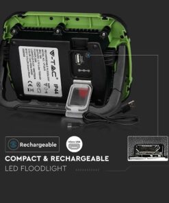 LED Προβολέας Φορητός με Micro USB & SOS Flash & Επαναφορτιζόμενος 20W V-TAC PRO Samsung Chip 100° 1400lm IP44 Ψυχρό 6400K – 504