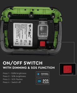 LED Προβολέας Φορητός με Micro USB & SOS Flash & Επαναφορτιζόμενος 20W V-TAC PRO Samsung Chip 100° 1400lm IP44 Ψυχρό 6400K – 504