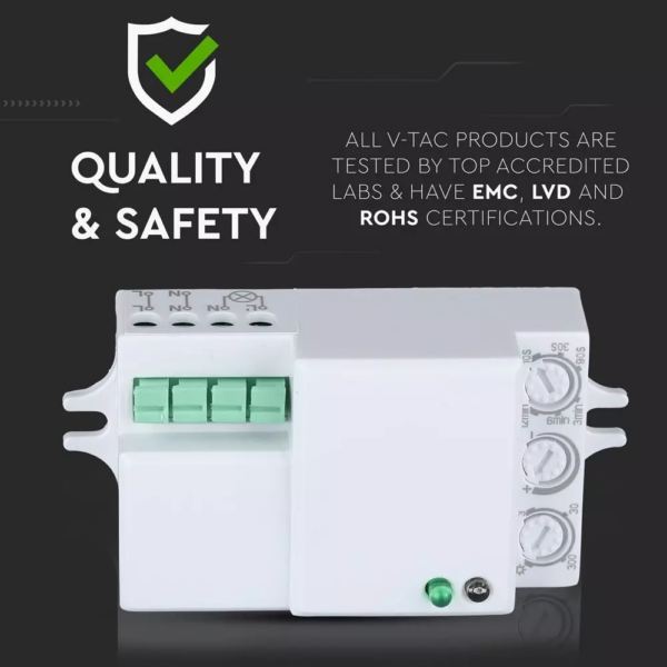 Ανιχνευτής κίνησης Microwave Max 300W Λευκό V-TAC – 5078