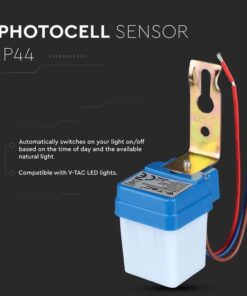 Φωτοκύτταρο αισθητήρας IP44 για αυτόματο άνοιγμα/κλείσιμο φώτων με βάση το φως. Συμβατό με LED V-TAC.