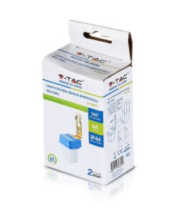 Φωτοκύτταρο V-TAC για έλεγχο φωτισμού, εύρος 360°, 6A, IP44, SKU-5081, 2 χρόνια εγγύηση, ανθεκτικό.