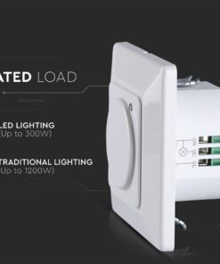 Ρυθμιστής φωτισμού τοίχου, λευκός, για LED (έως 300W) και παραδοσιακά φώτα (έως 1200W).
