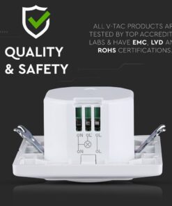 Ρευματοδότης V-TAC, ασφαλής με πιστοποιήσεις EMC, LVD, RoHS, για ποιότητα και αντοχή.