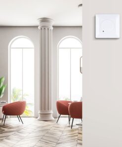 Διακόπτης τοίχου λευκός τετράγωνος, minimal design για σύγχρονη διακόσμηση. Εύκολη εγκατάσταση σε χώρους.