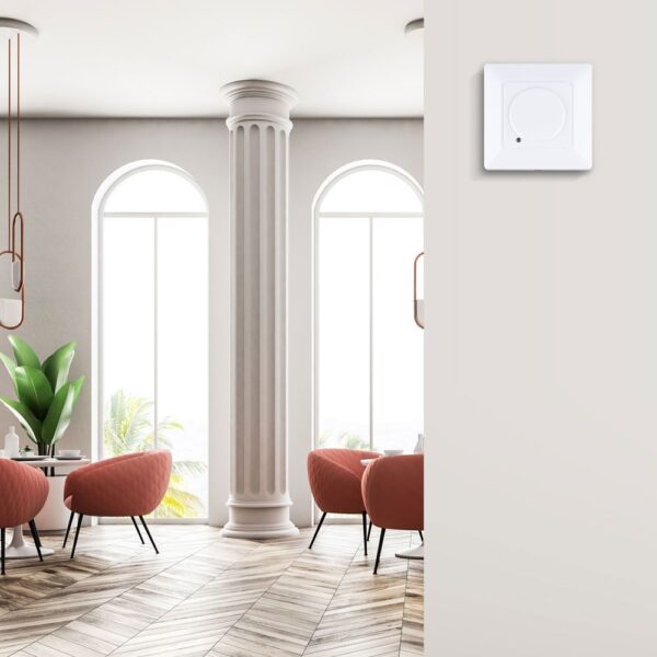 Διακόπτης τοίχου λευκός τετράγωνος, minimal design για σύγχρονη διακόσμηση. Εύκολη εγκατάσταση σε χώρους.