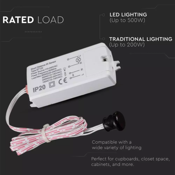 Ανιχνευτής κίνησης χεριού IR Max 300/500W Λευκό V-TAC – 5084