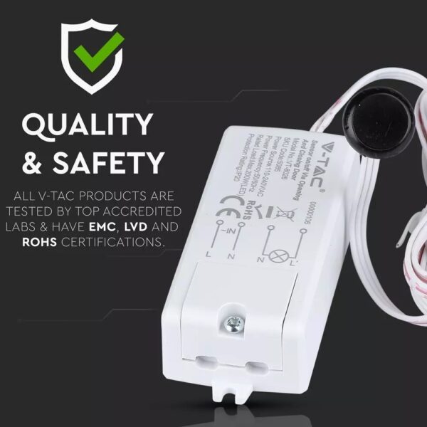 Ανιχνευτής κίνησης πόρτας IR Max 300/500W Λευκό V-TAC – 5085