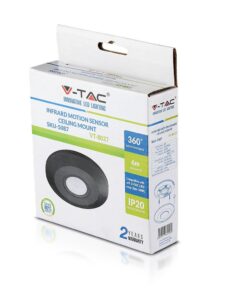 V-TAC αισθητήρας κίνησης οροφής, 360° κάλυψη, IP20, εμβέλεια 6μ, συμβατός με LED VT-8027.