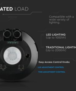 Αισθητήρας φωτισμού με δυνατότητα ρύθμισης έντασης και χρόνου, συμβατός με LED έως 1000W και παραδοσιακούς έως 2000W.