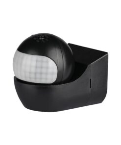 Αισθητήρας κίνησης υπερύθρων, μαύρο χρώμα, ρυθμιζόμενος, για εξωτερικούς χώρους, ανίχνευση κίνησης.