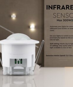 Αισθητήρας υπερύθρων LED 300W, αυτόματος έλεγχος φωτισμού, ανίχνευση κίνησης 0.6-1.5m/s.