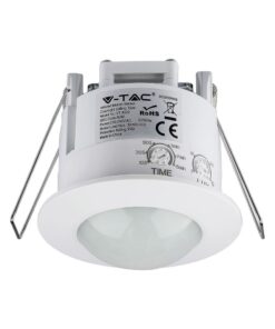 Αισθητήρας κίνησης οροφής V-TAC για ενεργοποίηση φωτισμού, με ρυθμιζόμενο χρονοδιακόπτη και ανίχνευση 360°.