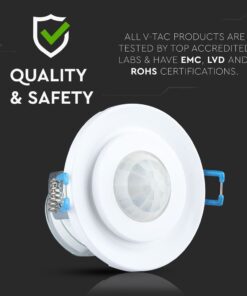 Ανιχνευτής Κίνησης Οροφής Υπερύθρων SPOT Ρυθμιζόμενος Χωνευτός Λευκός V-TAC – 5091