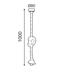 Κρεμαστό Φωτιστικό 1ΧΕ27 Λευκό Μέταλλο +Σχοινί Μονής Πλέξης Η100CM ACA – 50WR