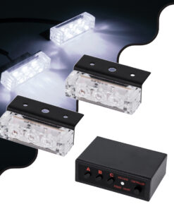 GloboStar® 85004 PRO Series ΣΕΤ 2 x Μπάρες Σήμανσης Οχήματος Ασθενοφόρου για Αυτοκίνητα & Φορτηγά 3 Προγραμμάτων Φωτισμού STROBE LED HIGH POWER 6W DC 10-30V Αδιάβροχο IP65 Ψυχρό Λευκό 6000K