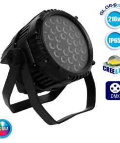 Επαγγελματική Κεφαλή PAR CREE LED BEAM WASH 216W 230V 15° DMX512 Αδιάβροχη IP65 RGBW GloboStar 51129