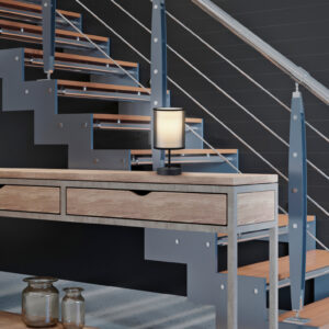 Επιτραπέζιο Φωτιστικό Trio Lighting BURTON  1x E14 Μαύρο Ματ Μεταλλικό   – 511400132