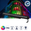 GloboStar® 51141 TRITON Επαγγελματική Μπάρα Φωτισμού Wall Washer LED 18*15W 4in1 270W 25° AC 220-240V Αδιάβροχο IP65 Πολύχρωμο RGBW DMX512 Display on Body – Μαύρο – L102 x W11 x H17cm