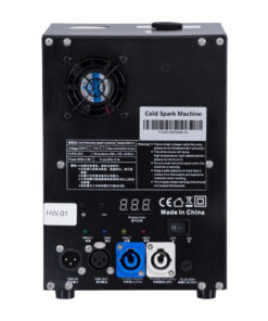 GloboStar® 51148 SIRENS Επαγγελματική Επιδαπέδια Μηχανή Cold Sparkle Machine – Fountain Εφέ με Άκαυστες Σπίθες 600W AC 220V-240V DMX512 Display on Body – Μαύρο – L18 x W16.5 x H24cm