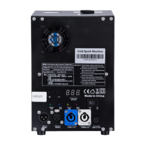 GloboStar® 51148 SIRENS Επαγγελματική Επιδαπέδια Μηχανή Cold Sparkle Machine – Fountain Εφέ με Άκαυστες Σπίθες 600W AC 220V-240V DMX512 Display on Body – Μαύρο – L18 x W16.5 x H24cm