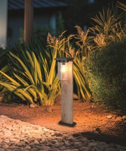 Φωτιστικό Κολωνάκι Δαπέδου σε Απόχρωση Ξύλου 65cm ARDILA με Αισθητήρα Νύχτας-Ημέρας 1x E27 IP44 Trio Lighting – 511660135