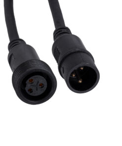 GloboStar® 51171 Καλώδιο 3PIN DMX512 1 Μέτρο από Female XLR σε Male XLR Τερματισμένο Αδιάβροχο IP65 Μ100cm – Μαύρο