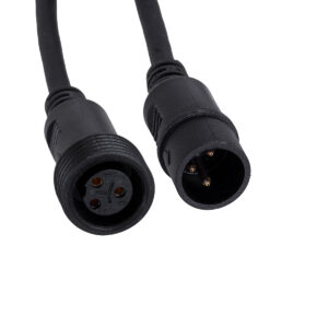 GloboStar® 51171 Καλώδιο 3PIN DMX512 1 Μέτρο από Female XLR σε Male XLR Τερματισμένο Αδιάβροχο IP65 Μ100cm – Μαύρο