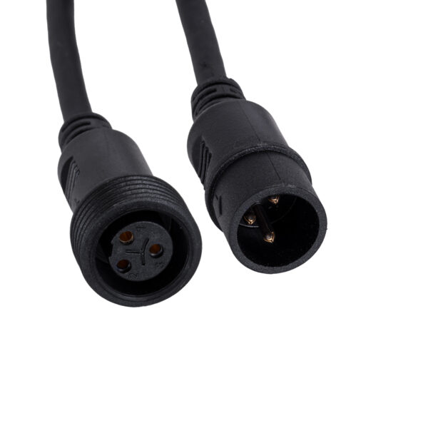 GloboStar® 51171 Καλώδιο 3PIN DMX512 1 Μέτρο από Female XLR σε Male XLR Τερματισμένο Αδιάβροχο IP65 Μ100cm – Μαύρο