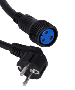 GloboStar® 51172 Καλώδιο Ρεύματος 3PIN DMX512 1 Μέτρο από Female XLR σε Male Πρίζα Schuko Τερματισμένο Αδιάβροχο IP65 Μ100cm – Μαύρο