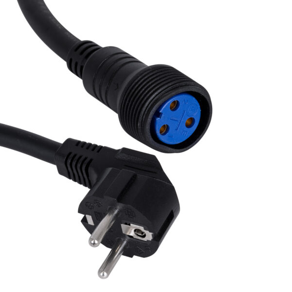 GloboStar® 51172 Καλώδιο Ρεύματος 3PIN DMX512 1 Μέτρο από Female XLR σε Male Πρίζα Schuko Τερματισμένο Αδιάβροχο IP65 Μ100cm – Μαύρο
